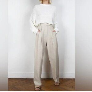 Frankie Shop - Pace Pleated Linen Blend Pants in Sand - Size M